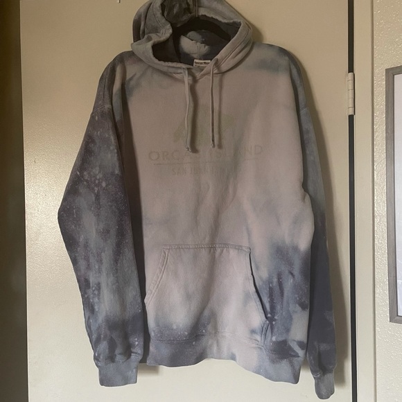 Hand dyed bleached Orcas Island San Juan islands oversized hoodie sweatshirt - Picture 10 of 15